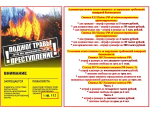 Пал травы опасен!